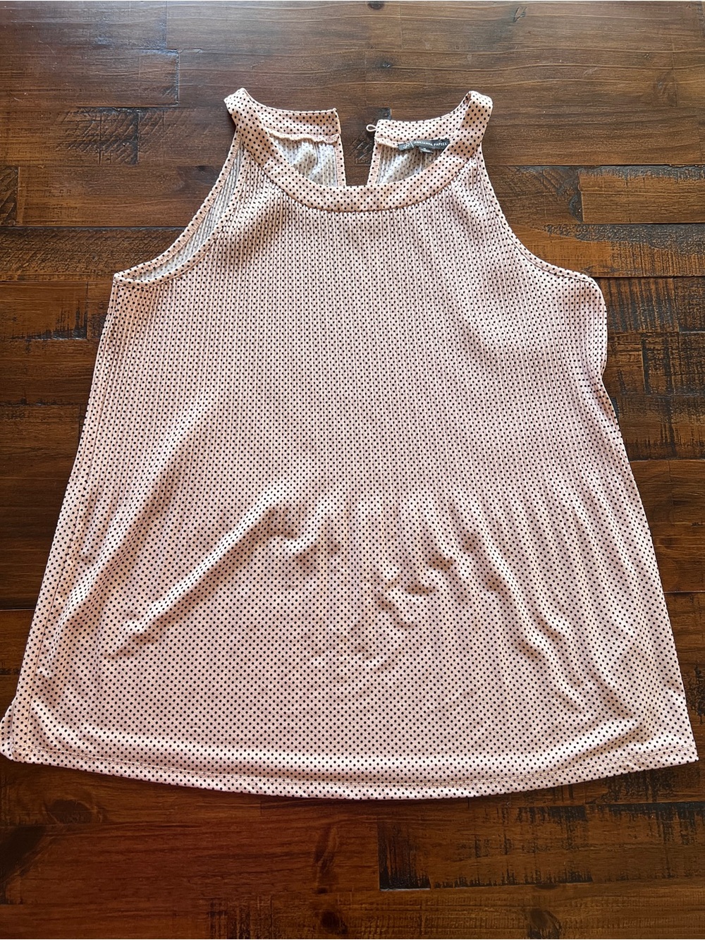 Adrianna Papell Blush Pink Polka Dot Racerback Tank
